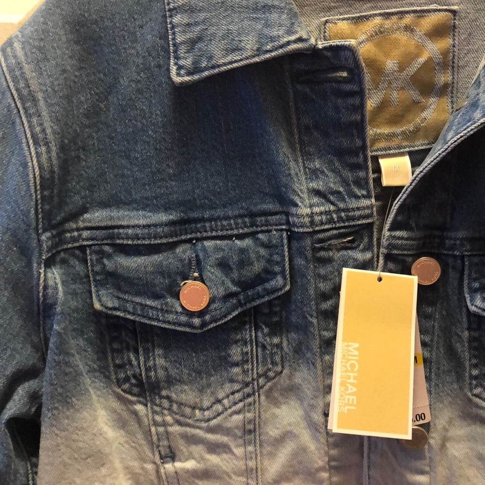 ☄️New Michael Kors Angel Blue  Denim Jacket  Note Not Part of the 1/2 off Sale - Picture 4 of 10